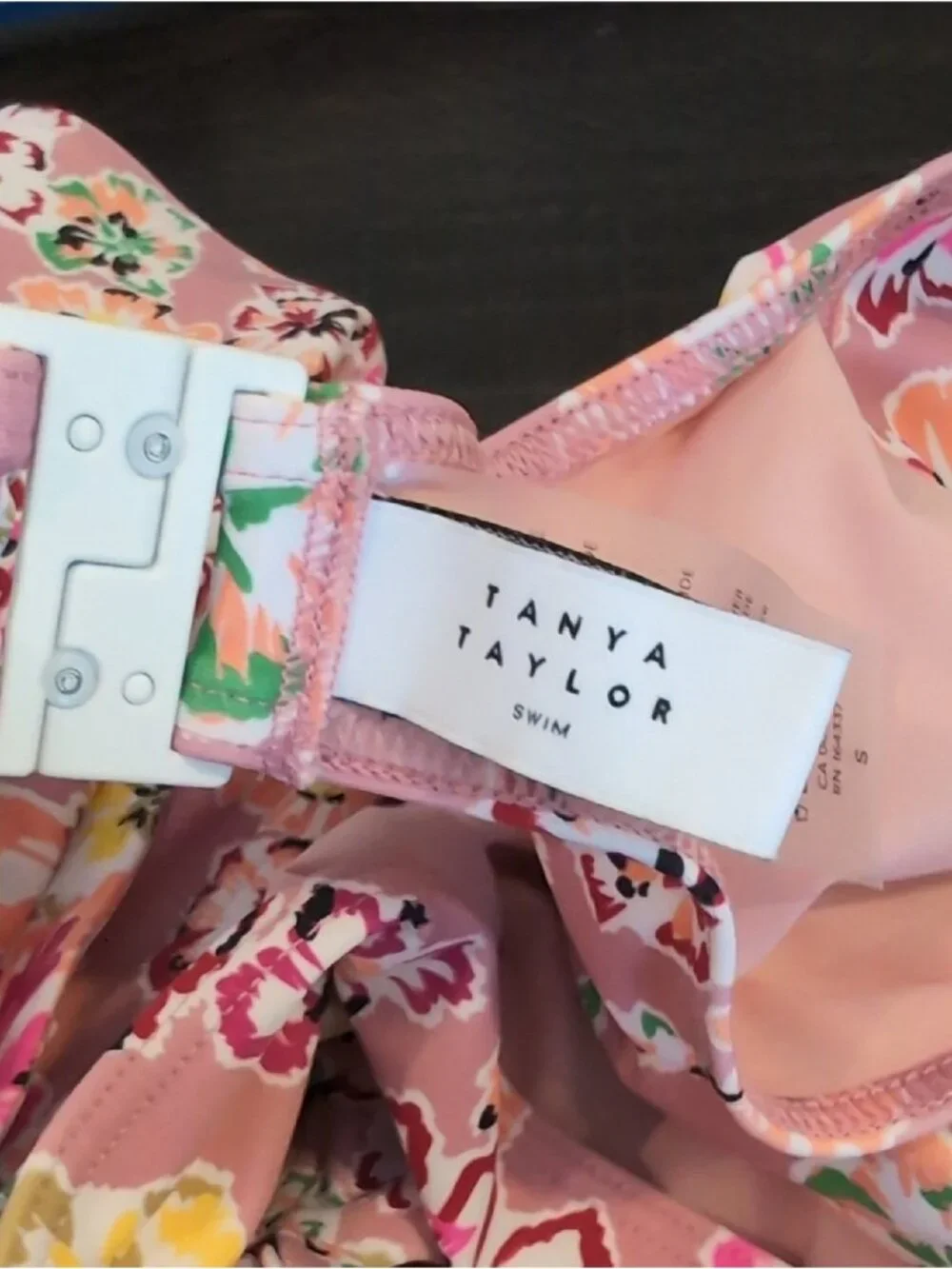 Tanya Taylor Coraline Pink Floral Knot One Piece Swimsuit Womens Size Small